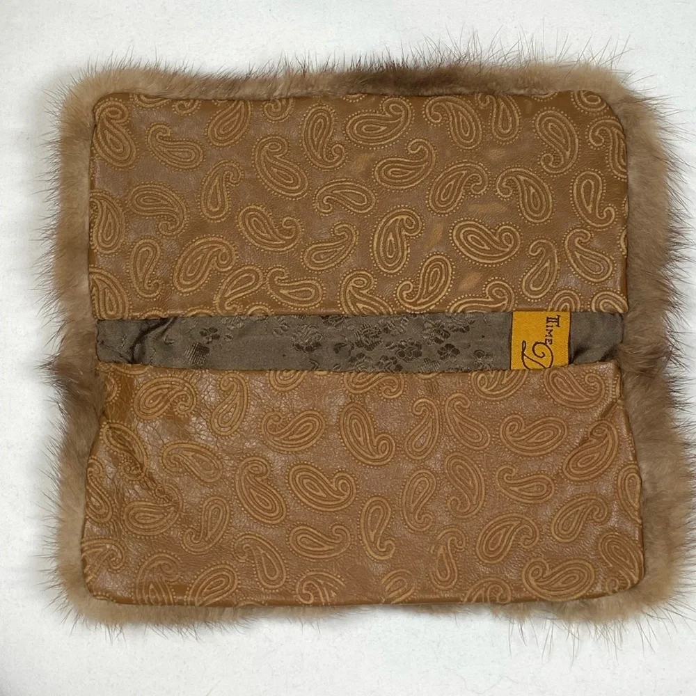 Fur Wallet / Phone Holder - Brown - Picture 3 of 5